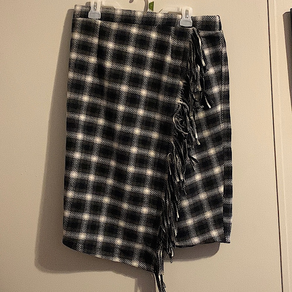 Black and White plaid Maxi Skirt